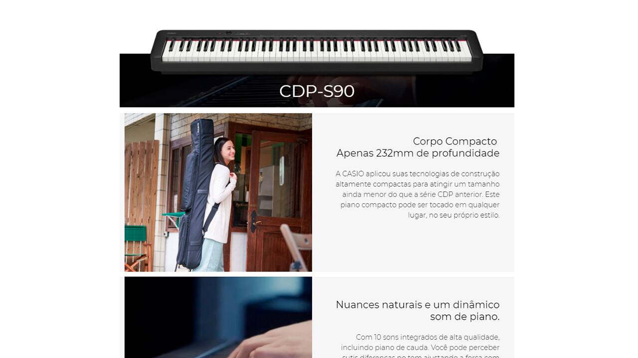 Piano Digital Casio Stage CDPS90 Preto Ponto