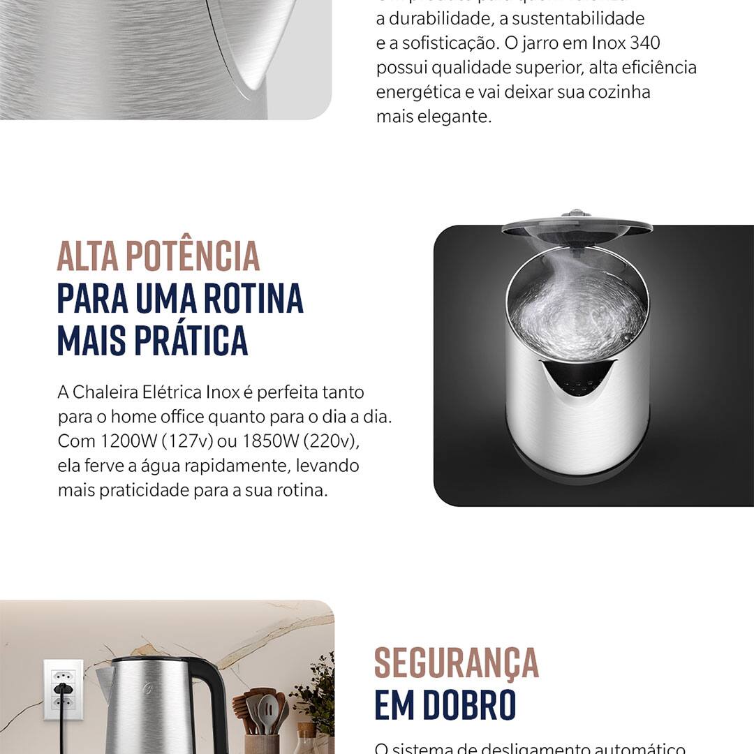 Chaleira Elétrica Oster OCEL840 2,0L – Inox 220V