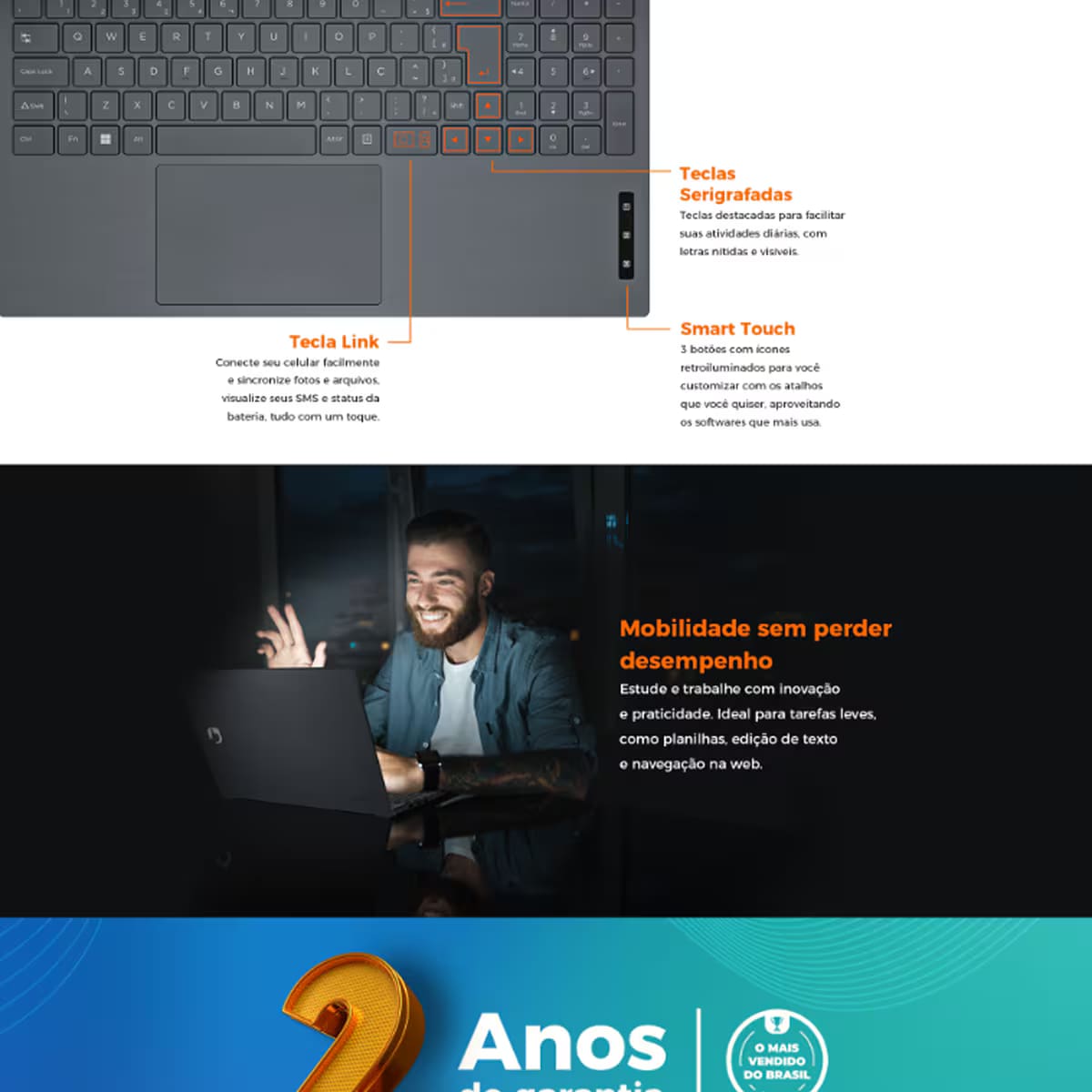 Notebook Positivo Intel Celeron Dual Core 4GB RAM 128GB eMMC Tela 15,6" Windows 11 - Vision i15 