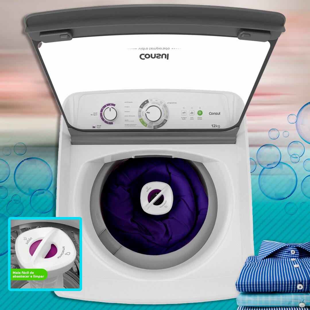 Lavadora Roupas Consul 12kg CWH12AB Dual Dispenser