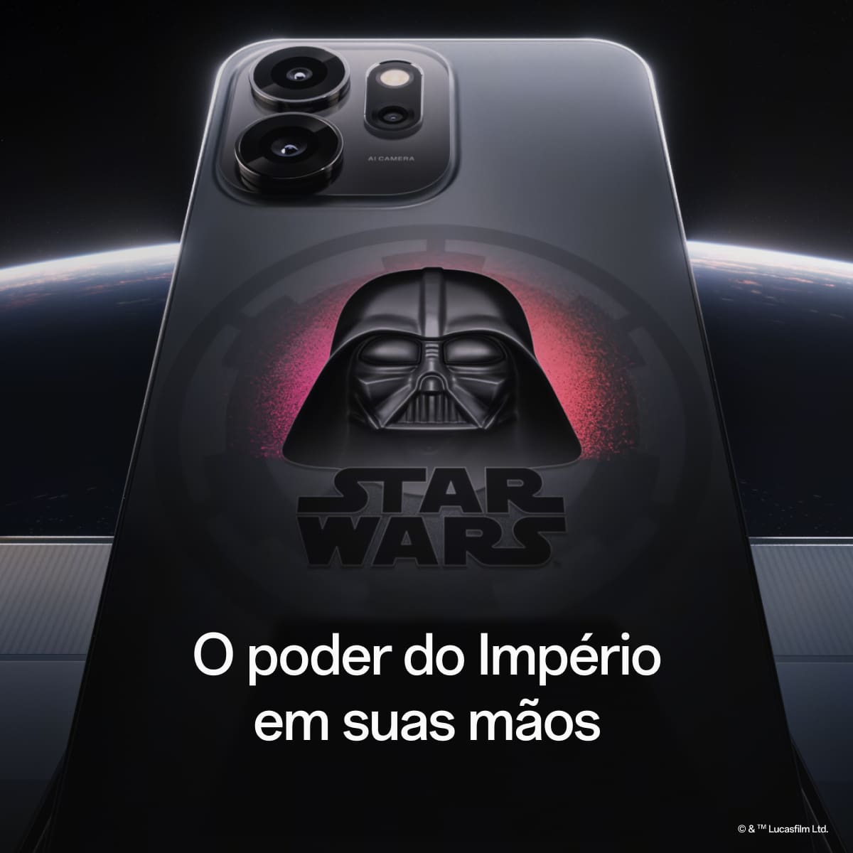 Smartphone OPPO Reno 14F Dark Side Edition 5G Tela 6,57" 256GB Câmera 50MP Preto