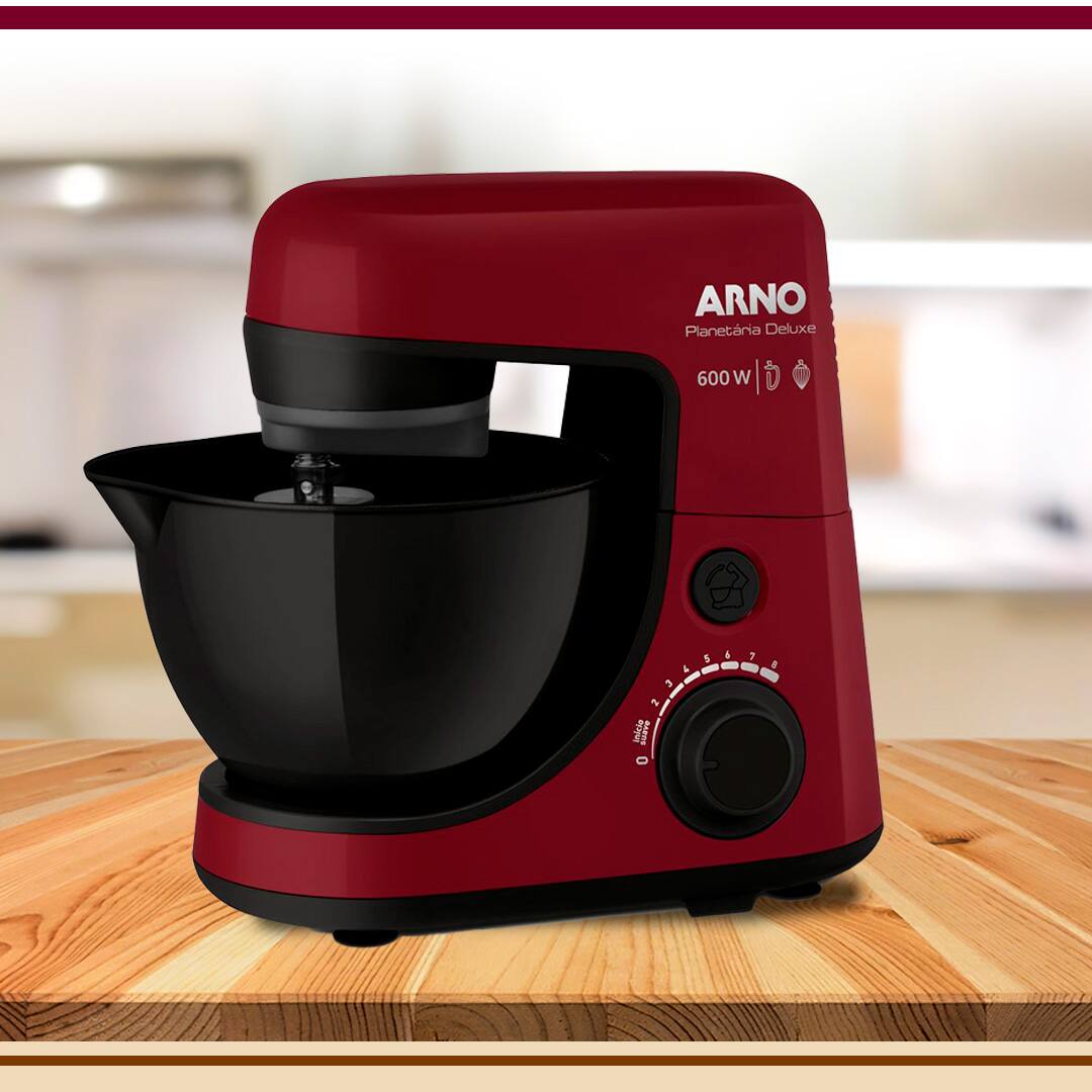 Batedeira Planetária Arno Nova Deluxe SX36 Vinho/Preto