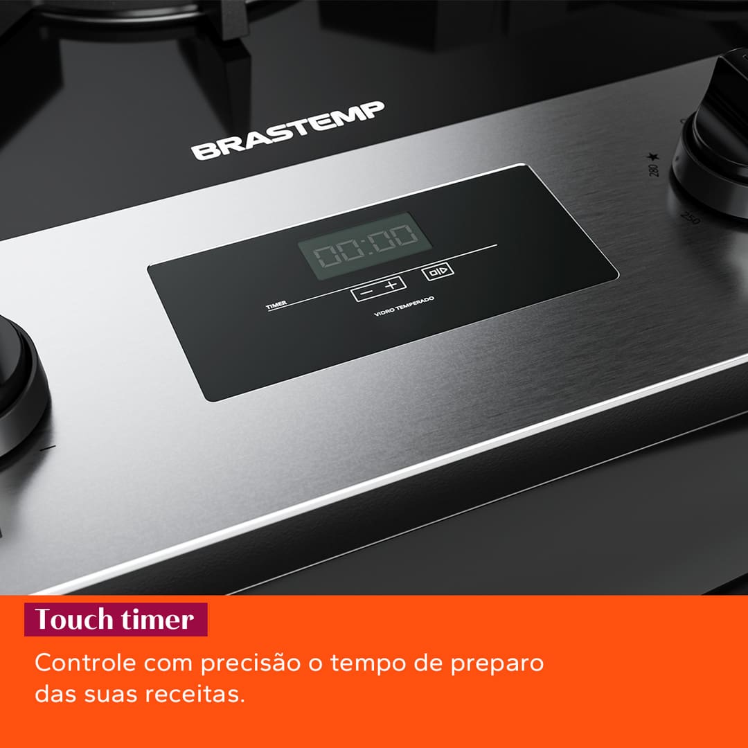 Fogão Brastemp 5 Bocas BFS5XAR com Mesa de Vidro