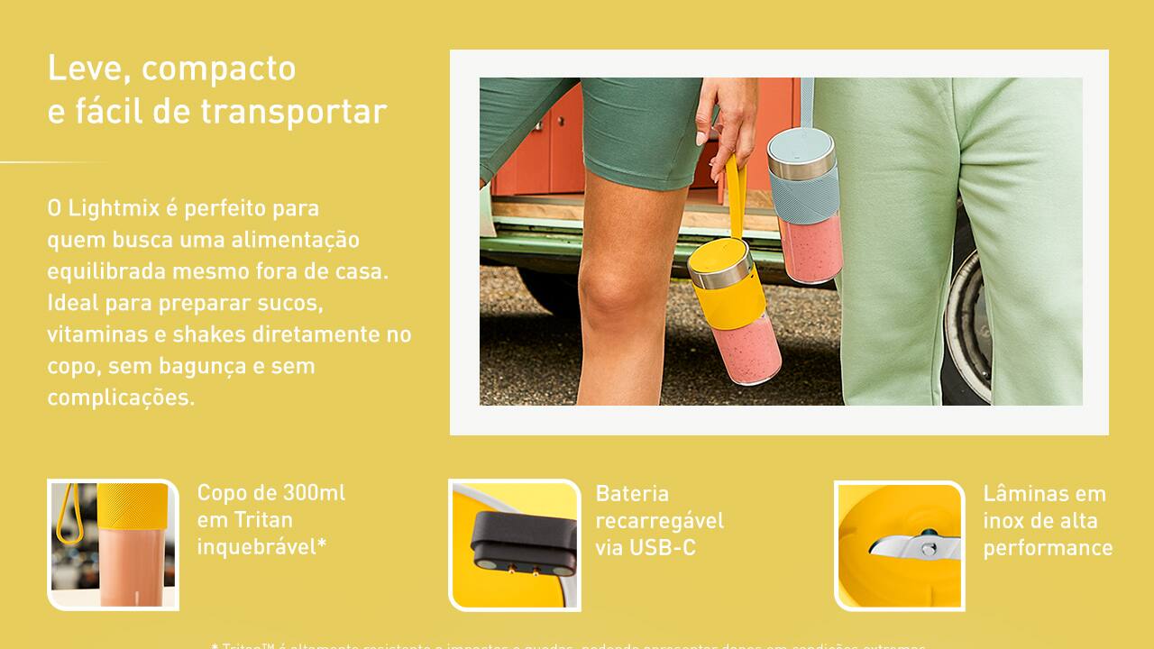 Liquidificador Portátil Arno Lightmix LP00 Amarelo