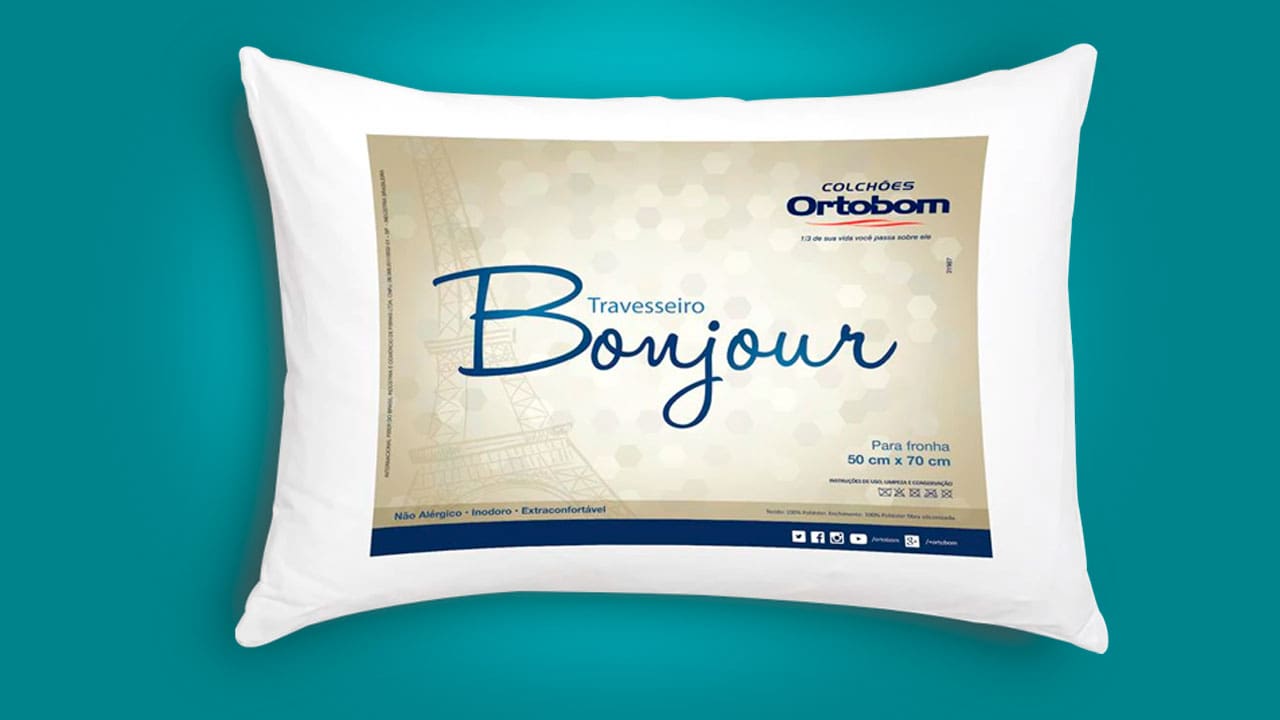 Travesseiro Ortobom Bonjour 50 x 70cm Branco