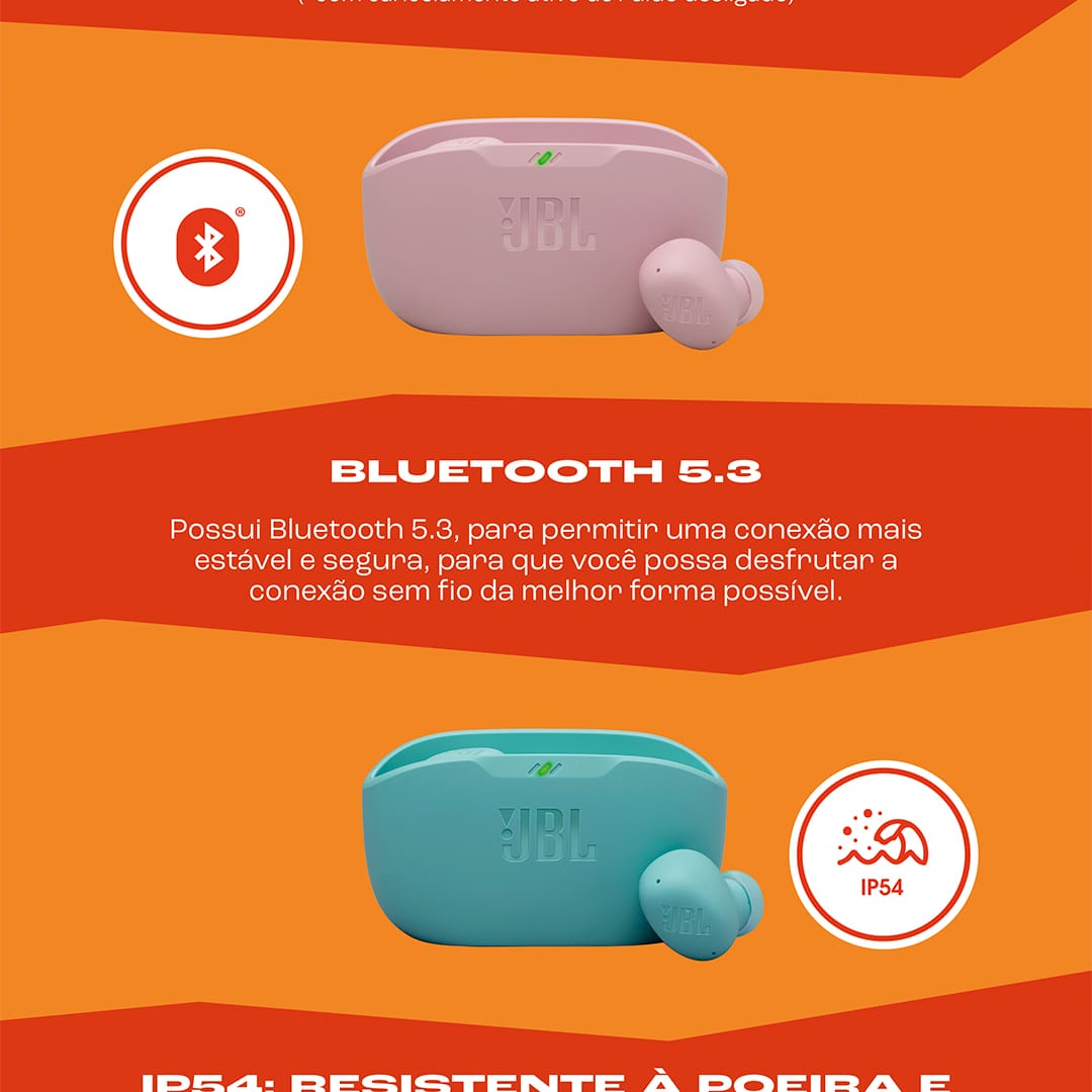 Fones de Ouvido JBL True Wireless Wave Buds 2