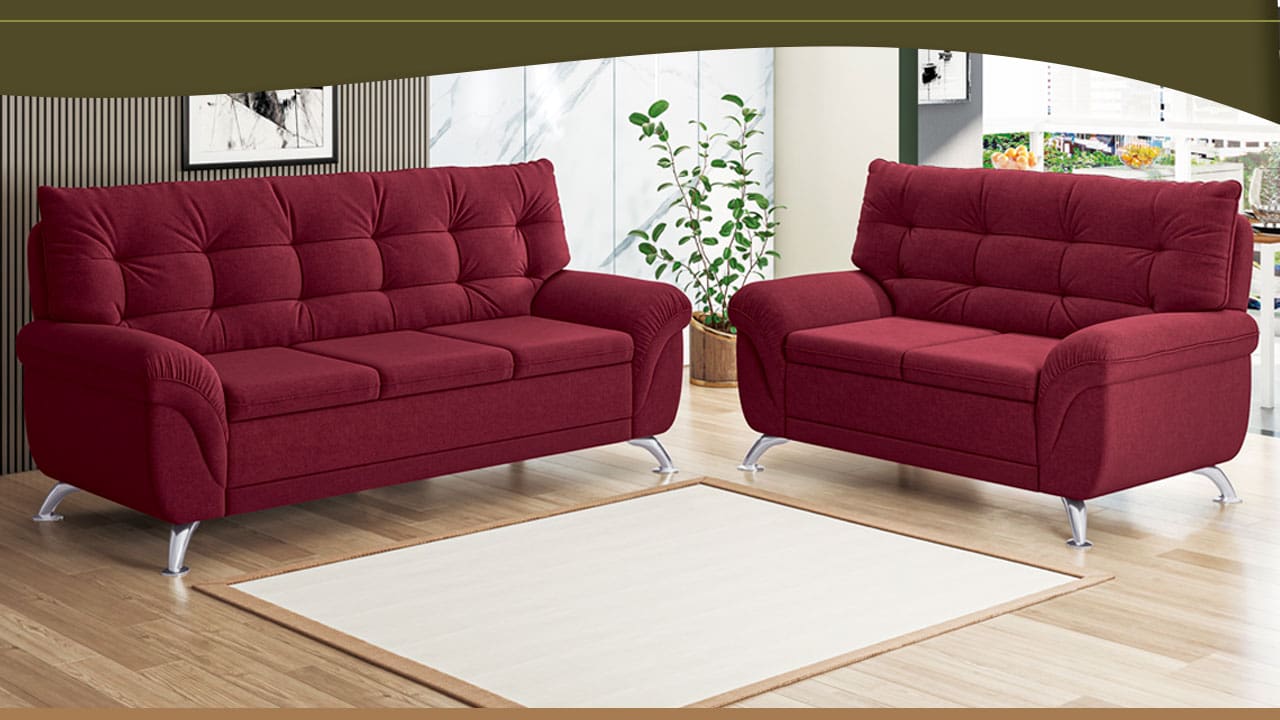 Conjunto Sofá 3/2 lugares Linoforte Arezzo