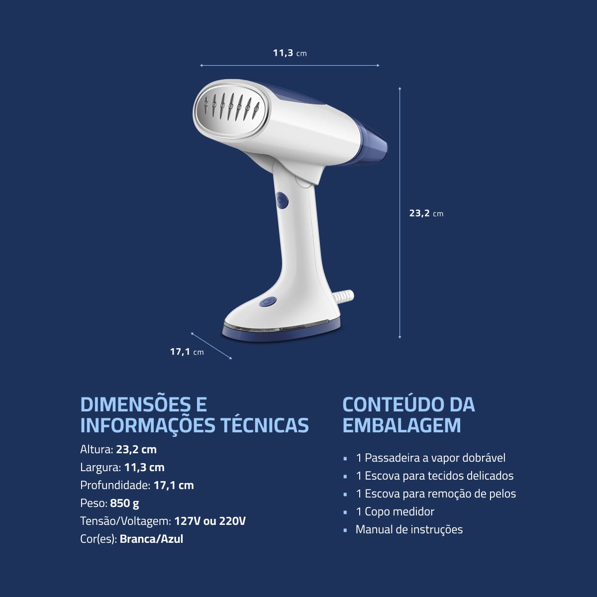 Vaporizador Portátil Mondial VP-10-DB Dobrável