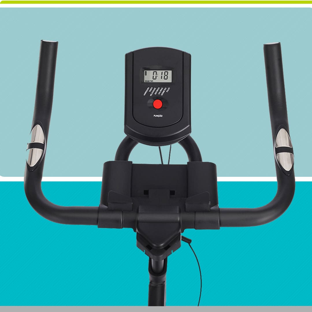 Bicicleta Spinning Acte Sports E33 painel multifunções