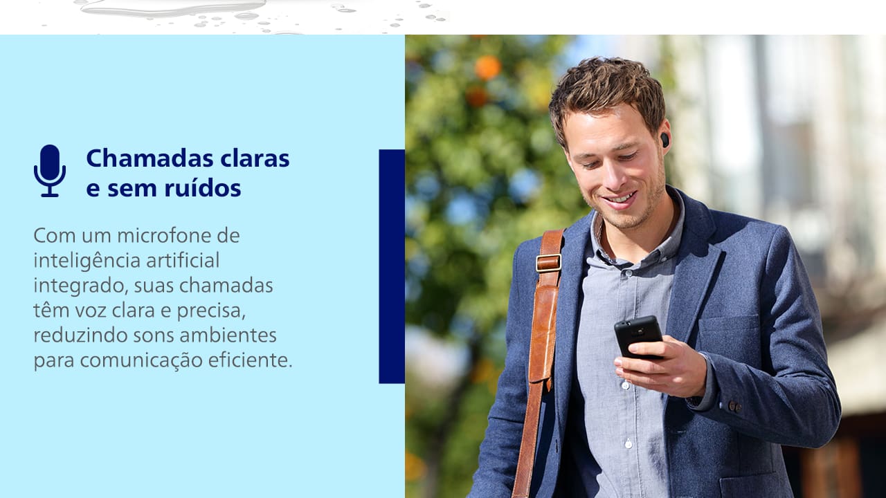 Fones de Ouvido True Wireless Philips TAT2500BK/00