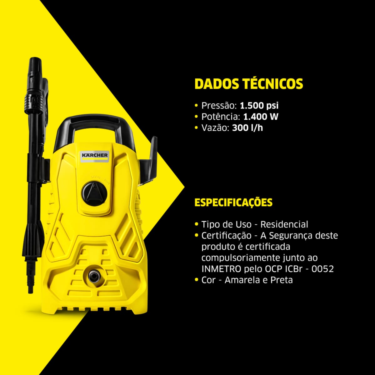 Lavadora de Alta Pressão Karcher Compacta 1500PSI 1400W