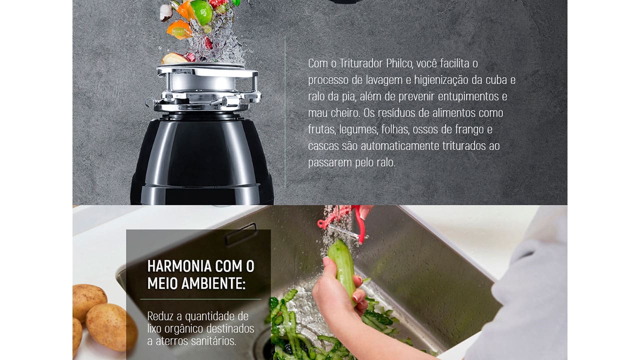 Triturador de Resíduos de Alimentos Philco PTA055P