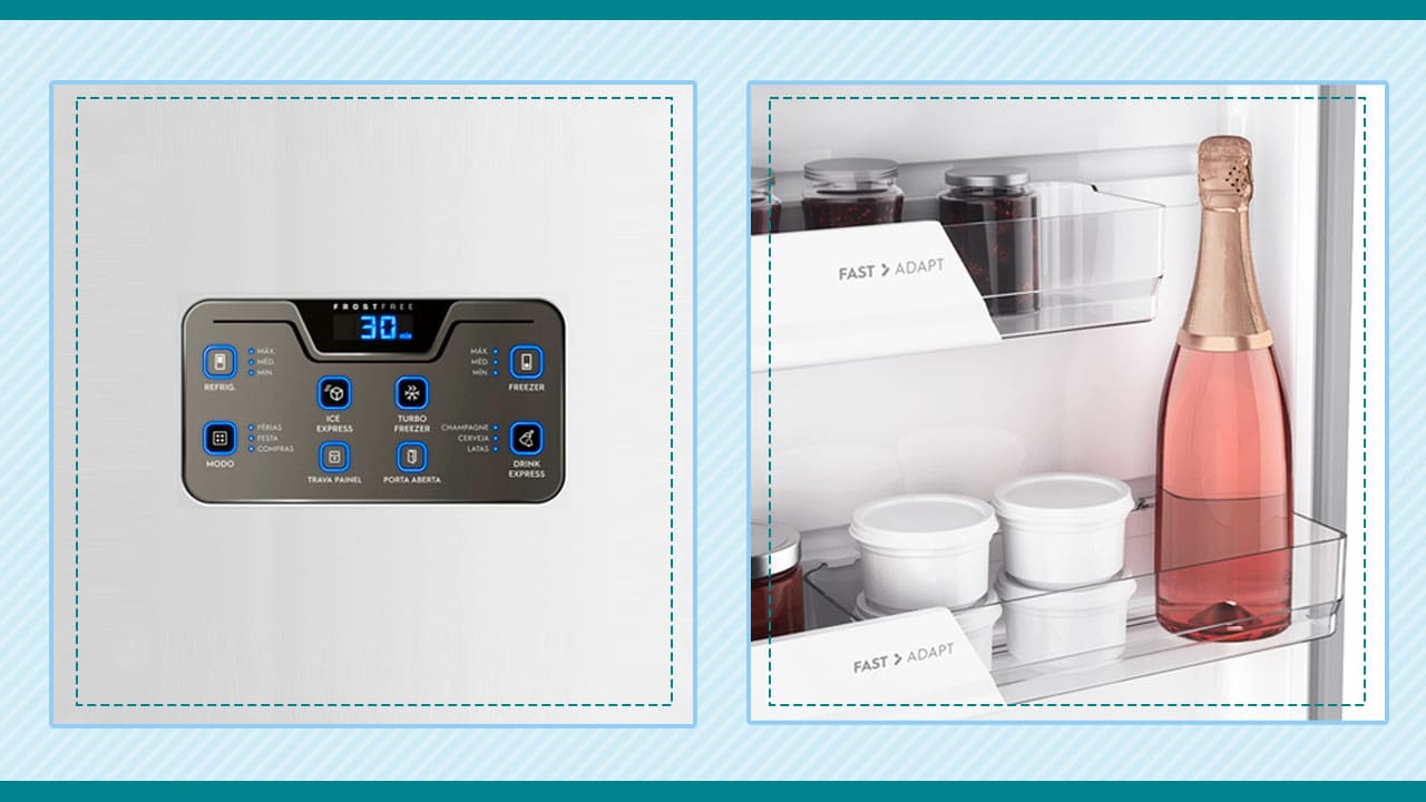 328 litros no refrigerador e 138 no freezer