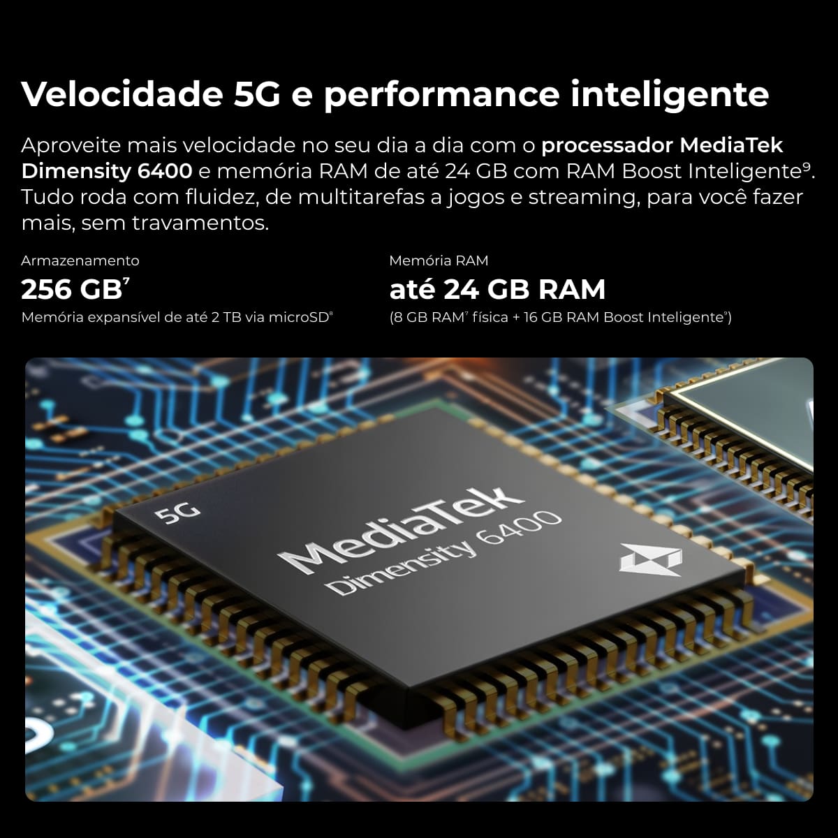 Smartphone Motorola Moto G77 6.8” 256GB 5G Câmera Dupla 108MP