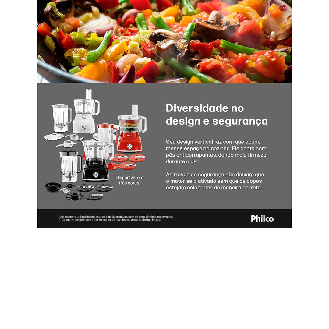 Multiprocessador de Alimentos Philco 9 em 1 PMP1600V Vermelho