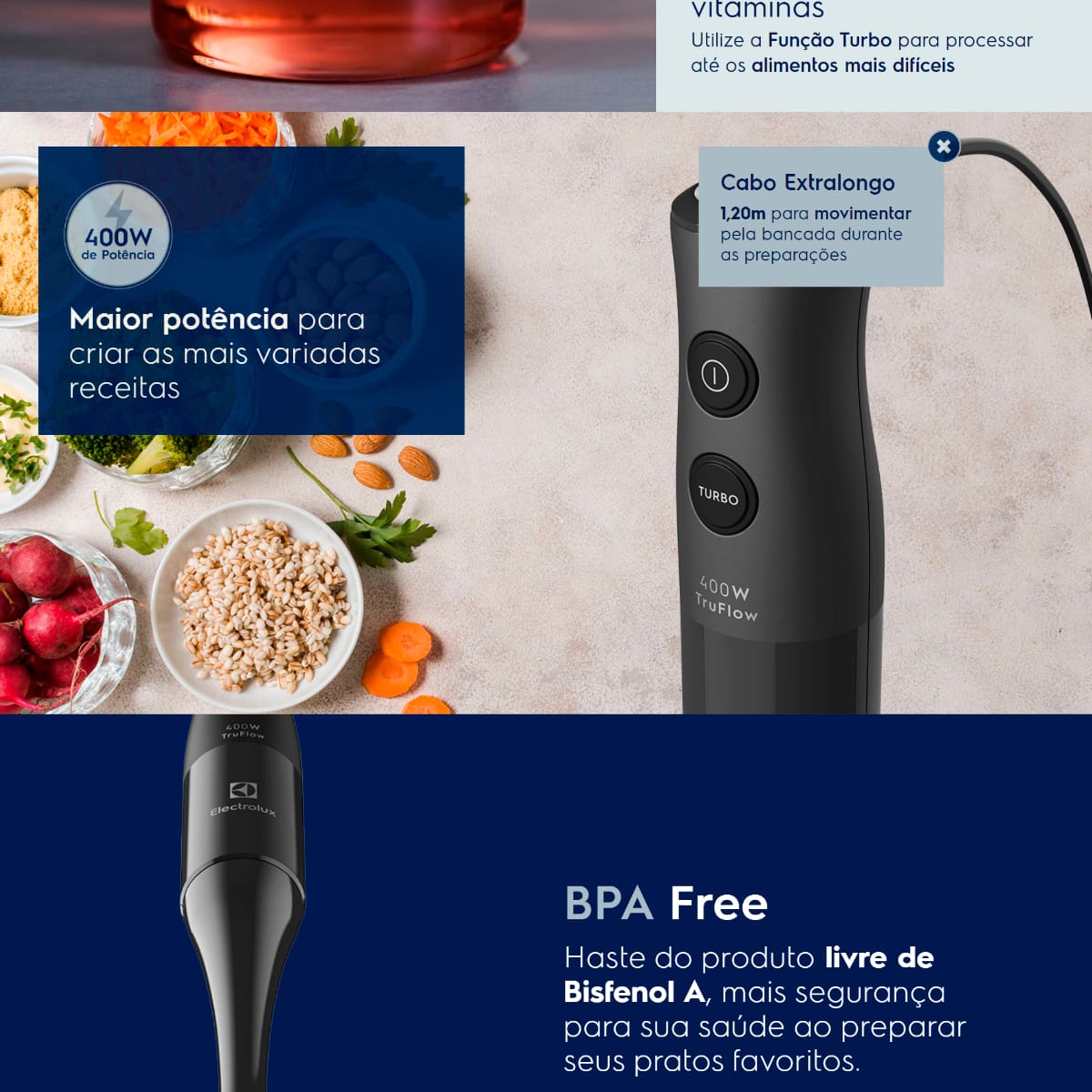 Mixer Electrolux com Tecnologia TruFlow Preto - 400W