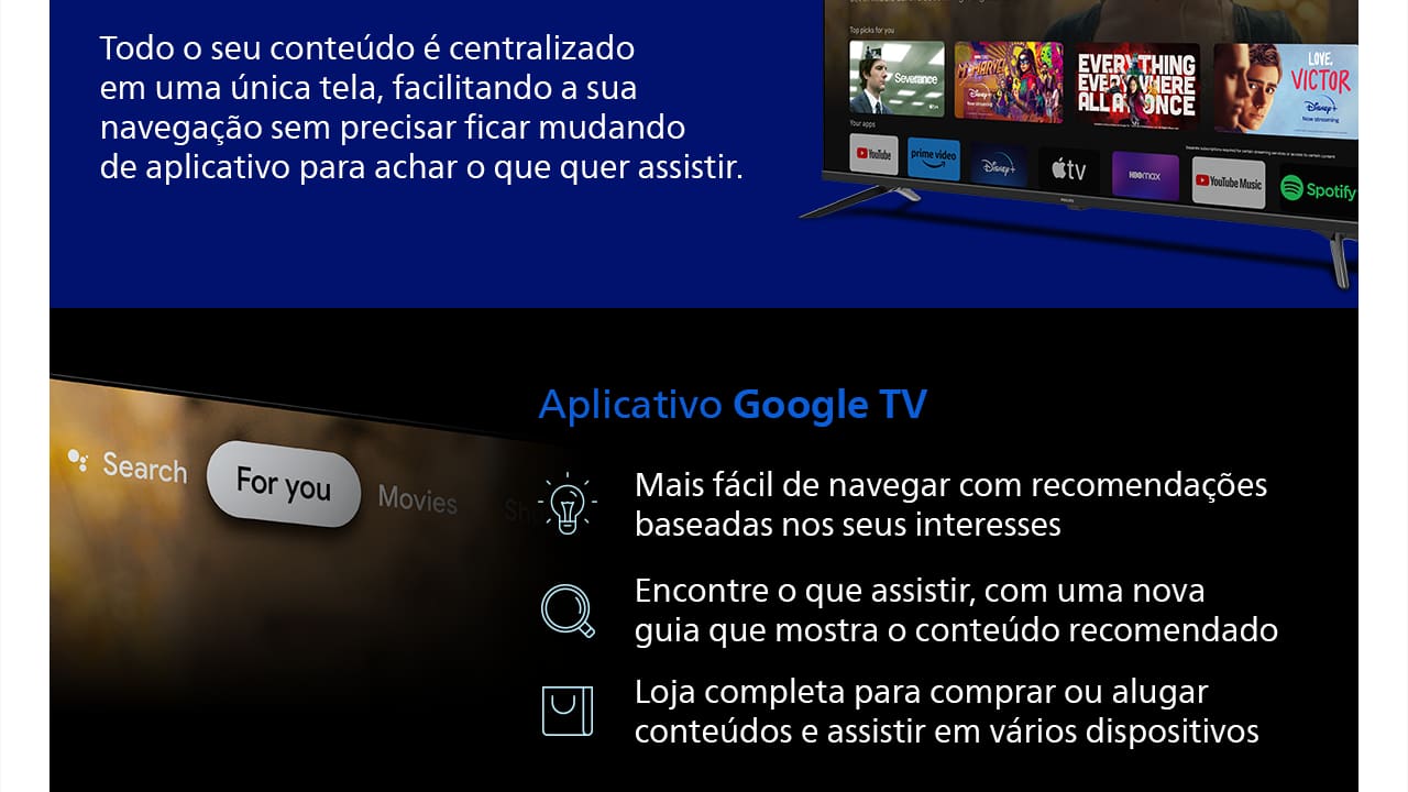 Smart TV 75" 4K Philips 75PUG7019/78 Google TV