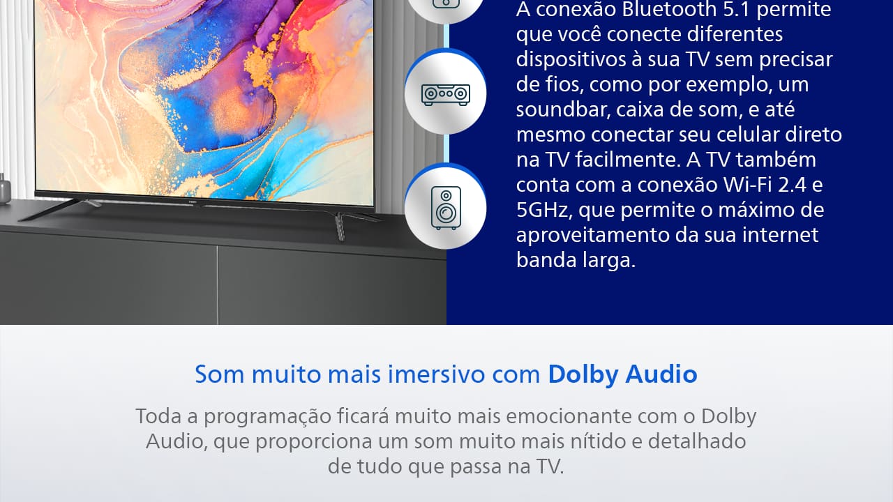 Smart TV 75" 4K Philips 75PUG7019/78 Google TV