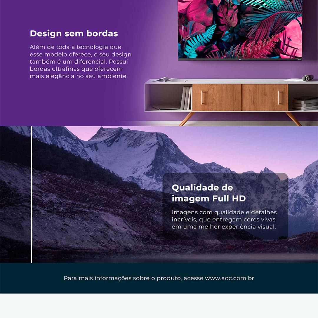 TV 43" AOC ROKU FHD 43S5135/78G HDMI/USB/WIFI