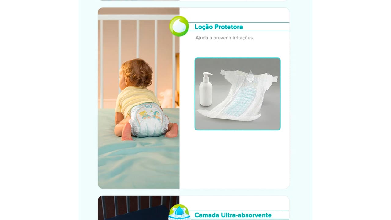 Fralda Pampers Confort Sec Mega Tamanho P 50 Unidades