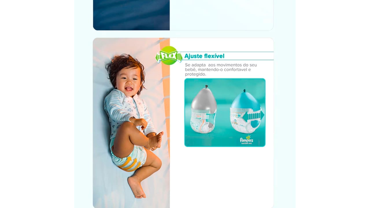 Fralda Pampers Confort Sec Mega Tamanho P 50 Unidades