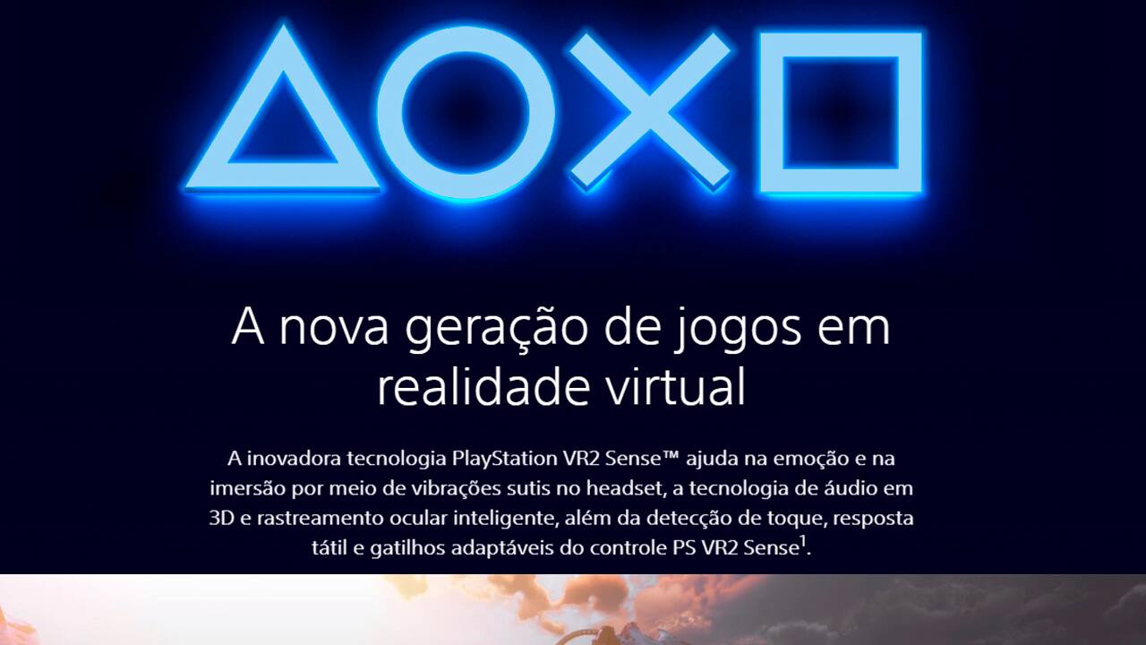 LENTES DE REALIDADE VIRTUAL SONY PLAYSTATION VR2 + HORIZON VR CALL OF THE  MOUNTAIN