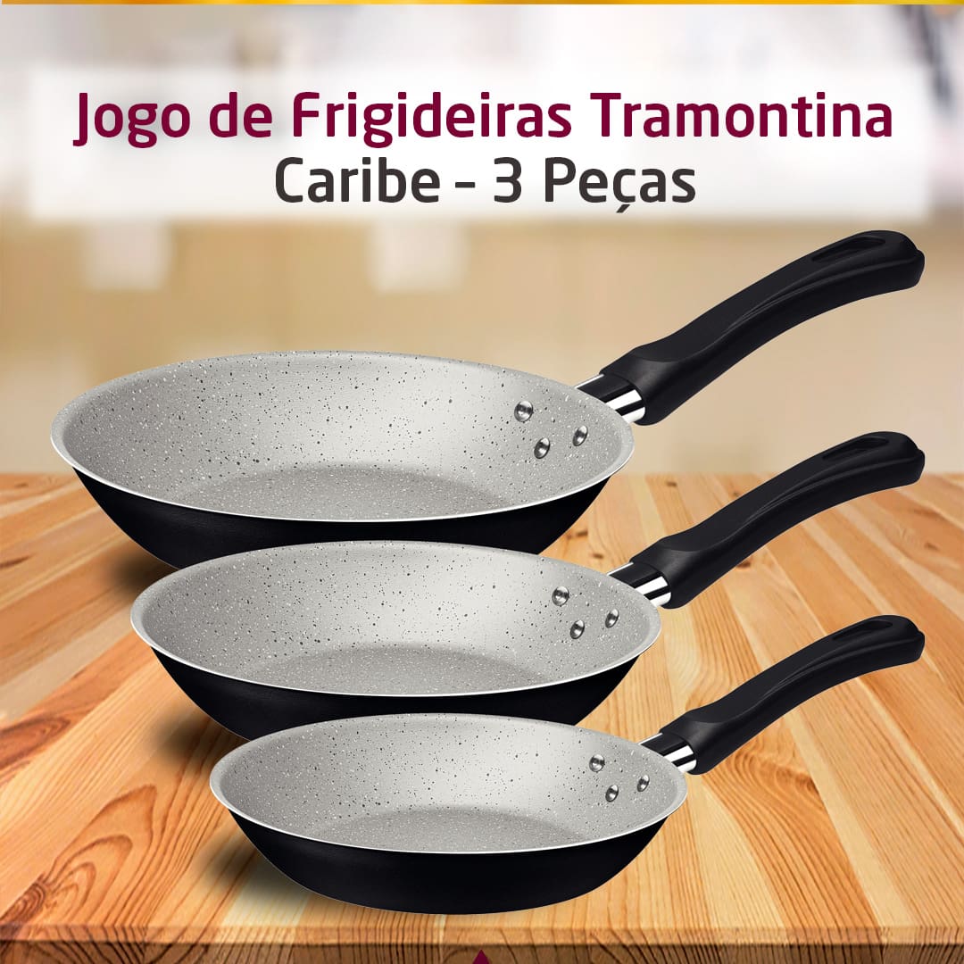 Conjunto de Frigideiras 3 Peças Tramontina Caribe