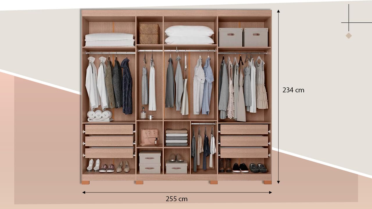 Guarda-Roupa Bartira Diplomata 7 Portas Espelho