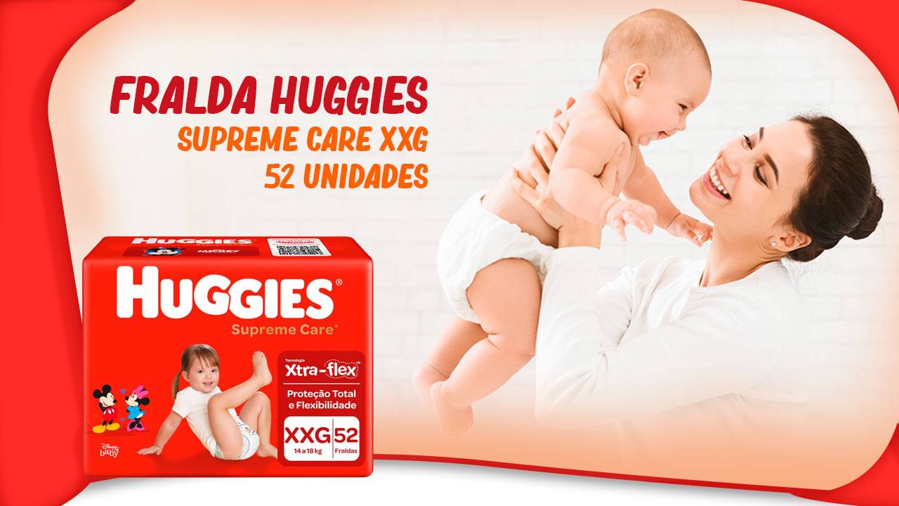 Fralda Huggies Supreme Care XXG 52 unidades