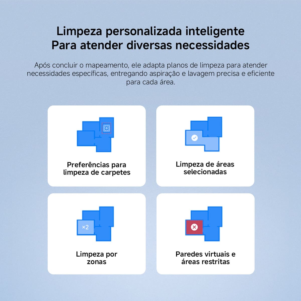 Aspirador Robô Xiaomi S40C 3 em 1 55W Filtro HEPA Controle por App Bivolt Branco