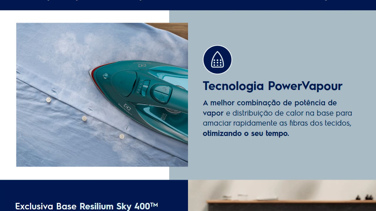 FERRO A VAPOR ELECTROLUX EXPERIENCE ESI80