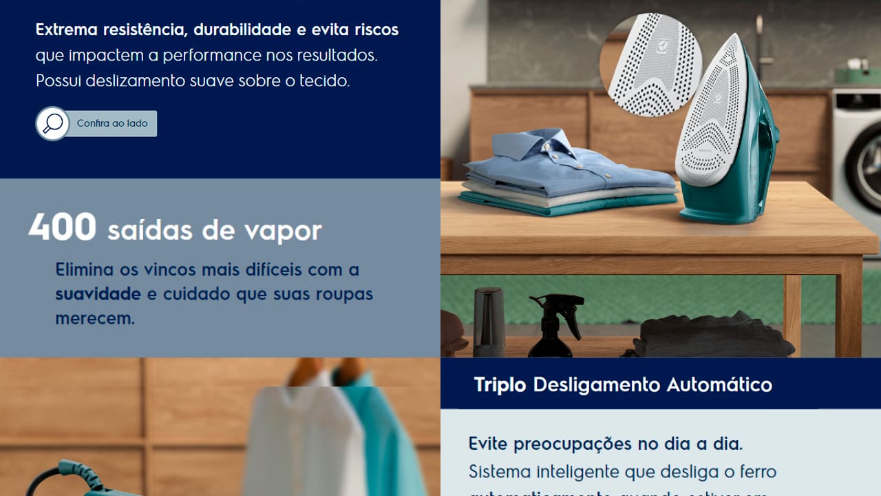 FERRO A VAPOR ELECTROLUX EXPERIENCE ESI80