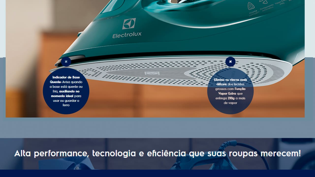 FERRO A VAPOR ELECTROLUX EXPERIENCE ESI80