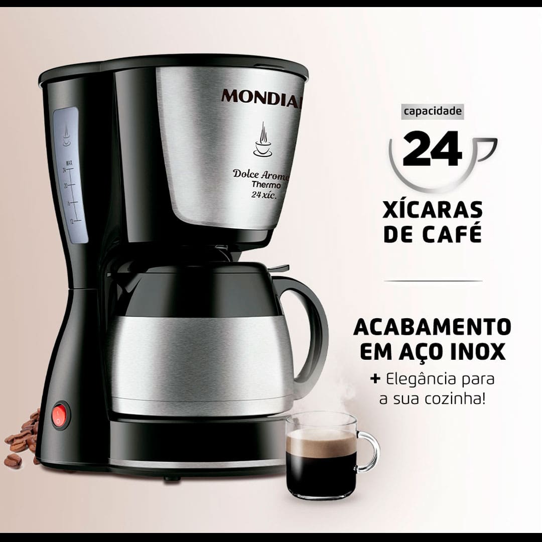 Cafeteira Mondial Dolce Arome Thermo C-33 JT jarra térmica aço inox