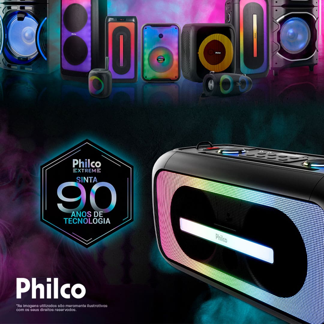 Caixa de Som Amplificada Philco PCX6701 com Bluetooth, Iluminação LED e Controle Remoto - 650W