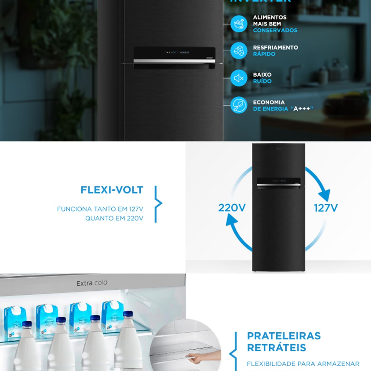 Geladeira Midea Frost Free Duplex 473 Litros