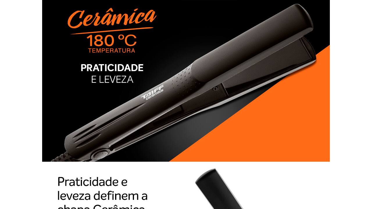 Prancha Taiff Clássica Cerâmica Preta