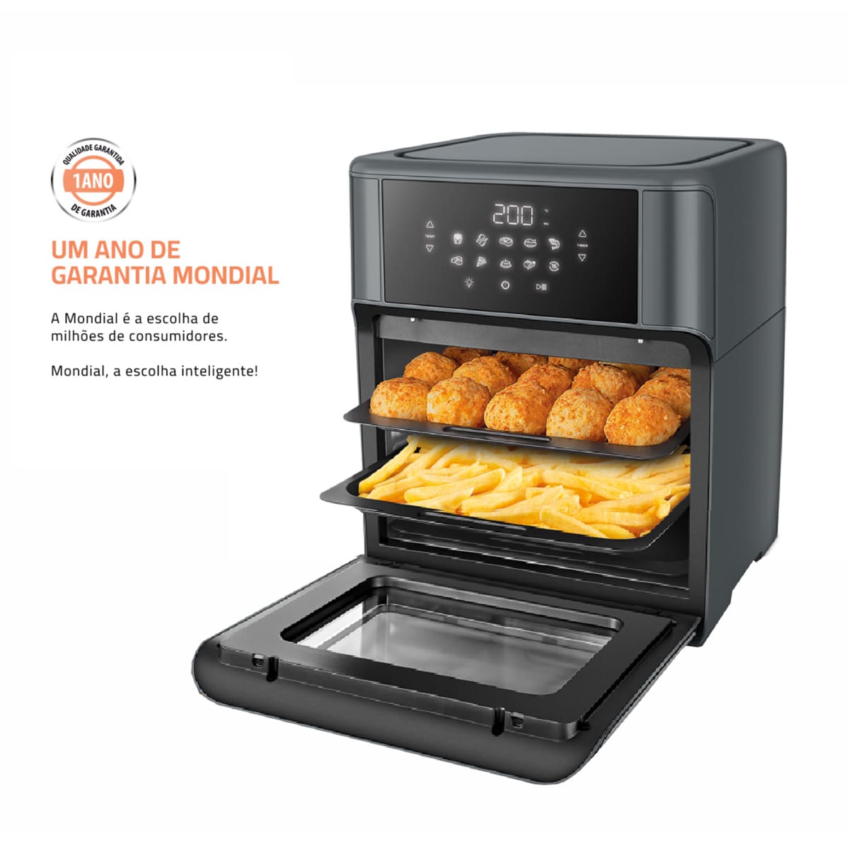 Fritadeira Air Fryer Oven Mondial AFON-12L-FG 12L ...