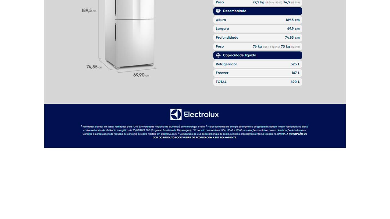 Geladeira Electrolux IB54 Bottom