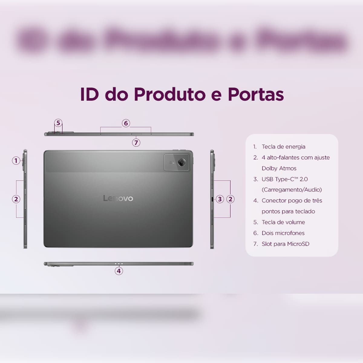 Tablet Lenovo Idea Tab Plus 12.1” Android 15 256GB ZAG70941BR