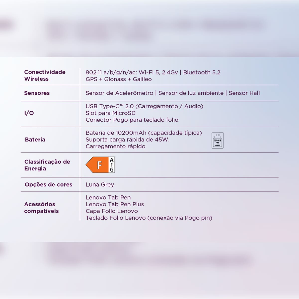 Tablet Lenovo Idea Tab Plus 12.1” Android 15 256GB ZAG70941BR