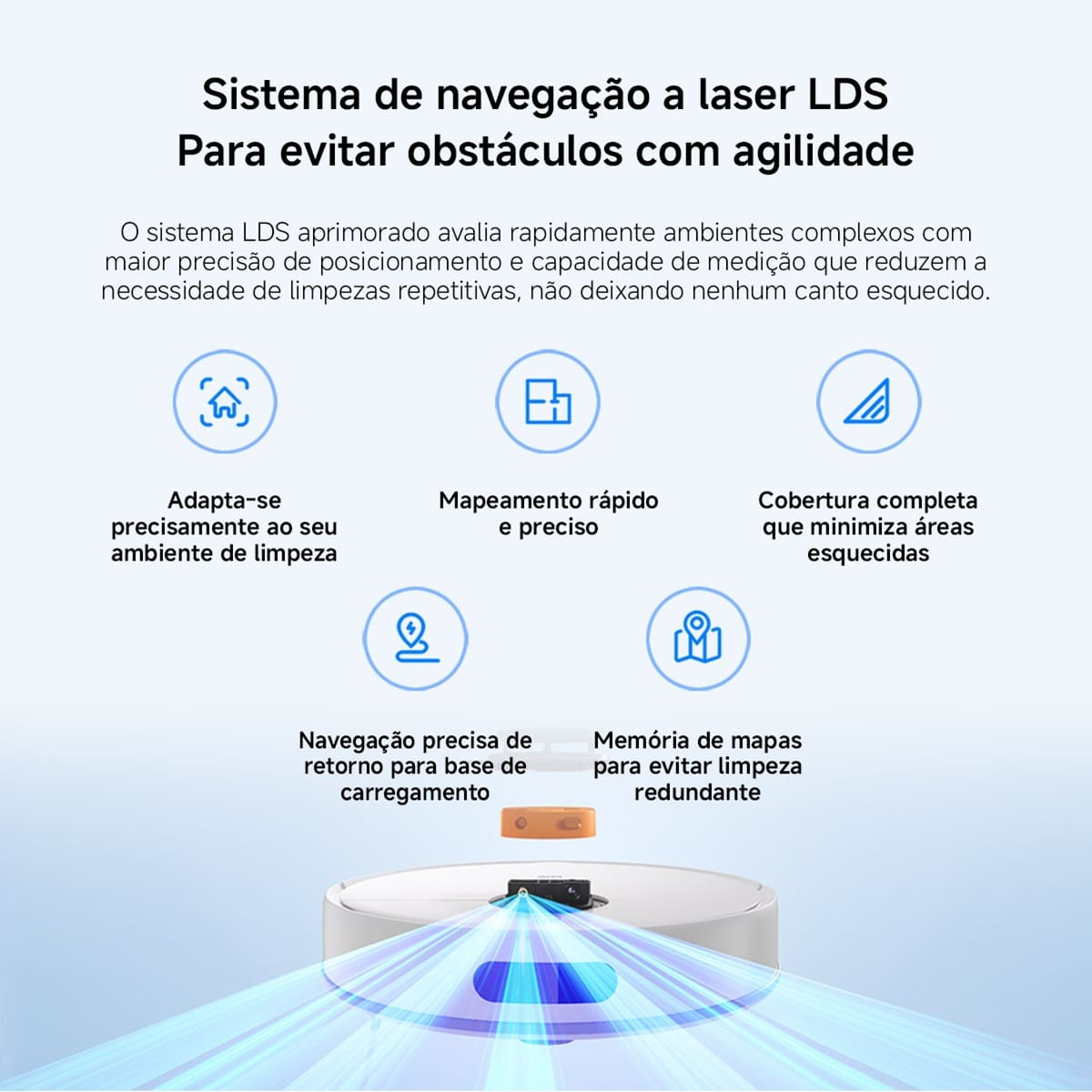 Aspirador Robô Xiaomi S40C 3 em 1 55W Filtro HEPA Controle por App Bivolt Branco