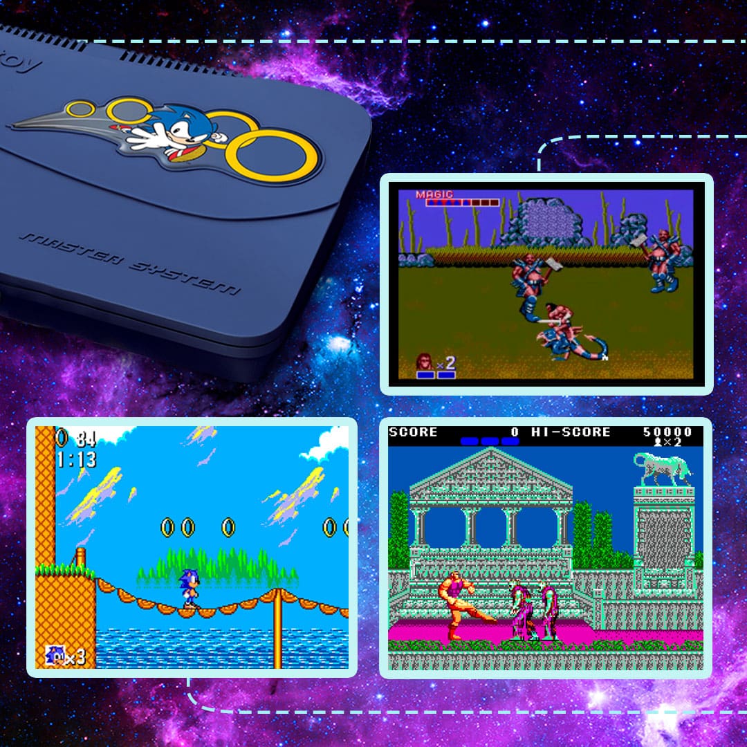 videogame master system azul jogos sonic altered beast golden axe games