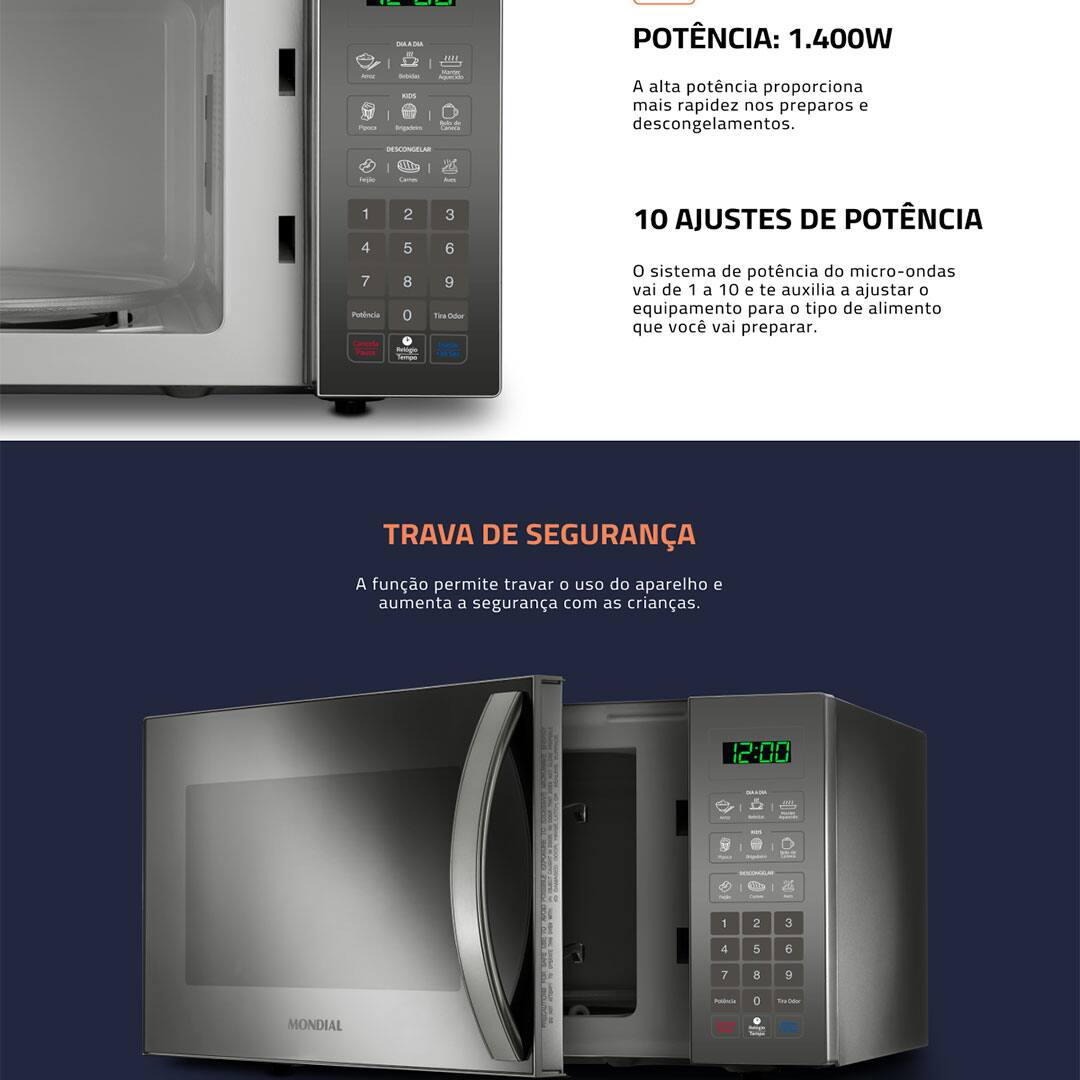 Forno de Micro-ondas Mondial Line MO-02-34-E