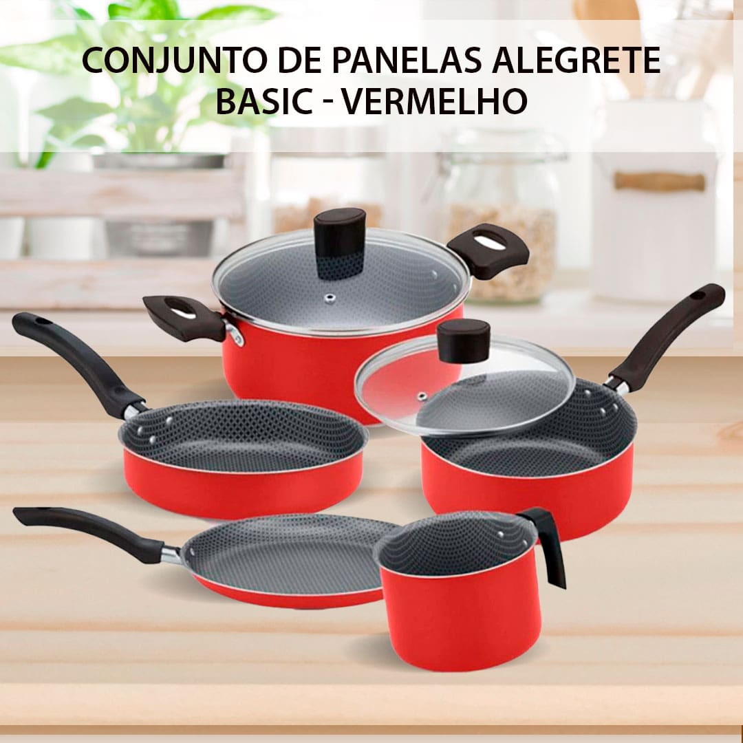 Conjunto Panelas Alegrete Basic Vermelho