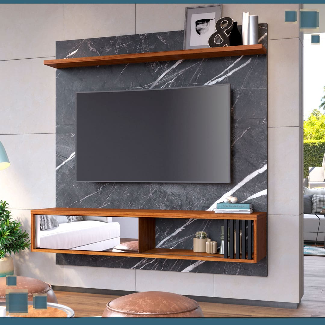 Estante Home Suspensa Colibri Ilhéus TV 55 polegadas