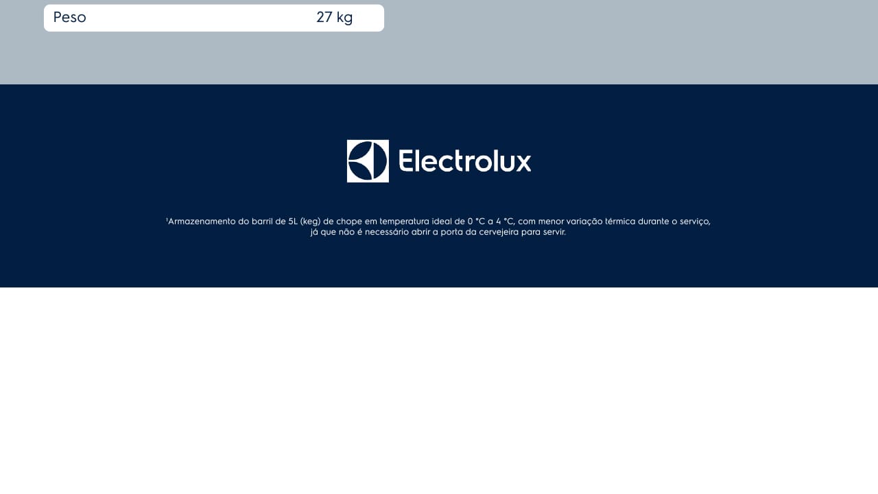 CERVEJEIRA 100L ELECTROLUX EB100 220V PRETO 220V