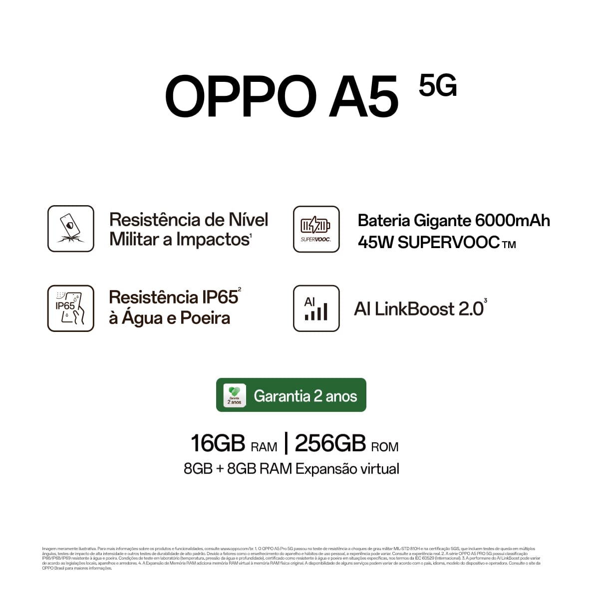 Smartphone OPPO A5 5G Tela 6.67" 256GB 8GB 