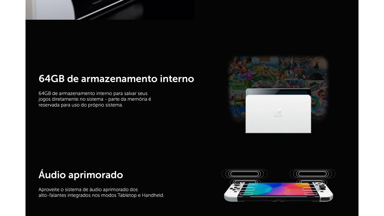 NINTENDO SWITCH OLED BRANCO - Escorrega o Preço