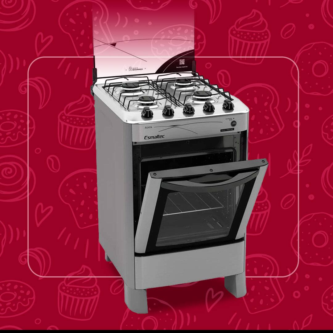 Fogão Esmaltec Ágata forno capacidade 